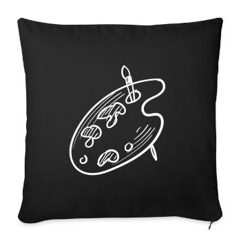 Pinceau Palette Lignes Artist Colors - Housse de coussin décorative 45 x 45 cm - noir - Devant