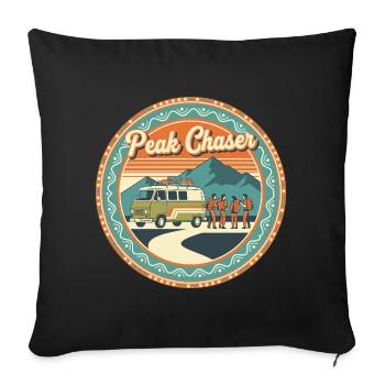 Peak Chaser Retro Adventure - Housse de coussin décorative 45 x 45 cm - noir - Devant