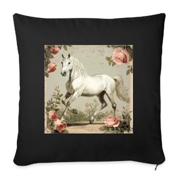 Horse Vintage - Sofa pillowcase 17,3'' x 17,3'' (45 x 45 cm) - black - Front