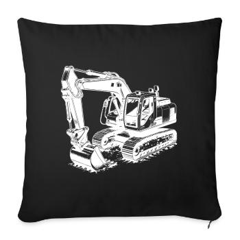 Bagger Schaufelheld und Muskelprotz mit Kabine - Sofakissenbezug 45 x 45 cm - Schwarz - Vorne