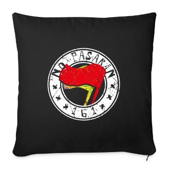 Non Pasaran 161 - Housse de coussin décorative 45 x 45 cm - noir - Devant