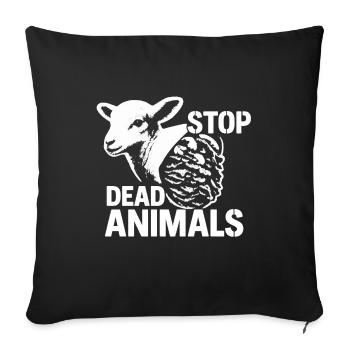 Bien-être animal | Arrêter les animaux morts mouton graphique - Housse de coussin décorative 45 x 45 cm - noir - Devant