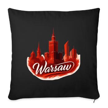 Warsaw City Motif in Red Poland Cool Gift - Sofa pillowcase 17,3'' x 17,3'' (45 x 45 cm) - black - Front
