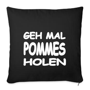Pommes - Sofakissenbezug 45 x 45 cm - Schwarz - Vorne