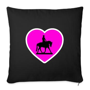 horses - Sofa pillowcase 17,3'' x 17,3'' (45 x 45 cm) - black - Front