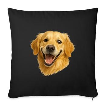 Cheerful Golden Retriever Head - Sofa pillowcase 17,3'' x 17,3'' (45 x 45 cm) - black - Front