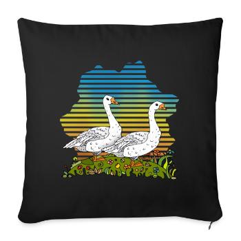 Geese - Sofa pillowcase 17,3'' x 17,3'' (45 x 45 cm) - black - Front