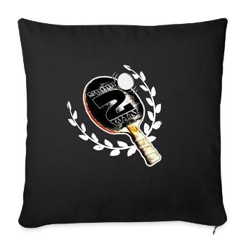 Ping-pong - Housse de coussin décorative 45 x 45 cm - noir - Devant