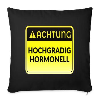ATTENTION HORMONES MENOPAUSE - Sofa pillowcase 17,3'' x 17,3'' (45 x 45 cm) - black - Front