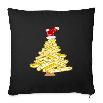 Christmas Tree French Fries - Sofa pillowcase 17,3'' x 17,3'' (45 x 45 cm) - black - Front