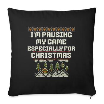 Noël de jeu vidéo pour les fêtes - Housse de coussin décorative 45 x 45 cm - noir - Devant