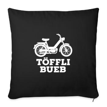 Töffli Bueb Retro Mofa Design - Sofakissenbezug 45 x 45 cm - Schwarz - Vorne