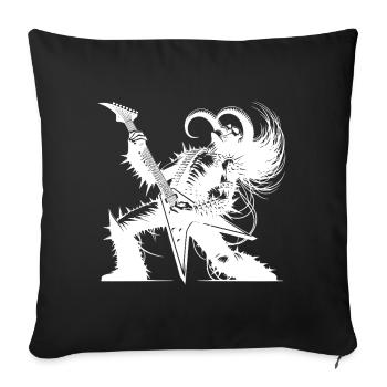 Dieu du rock des enfers Le métal tue le silence - Housse de coussin décorative 45 x 45 cm - noir - Devant