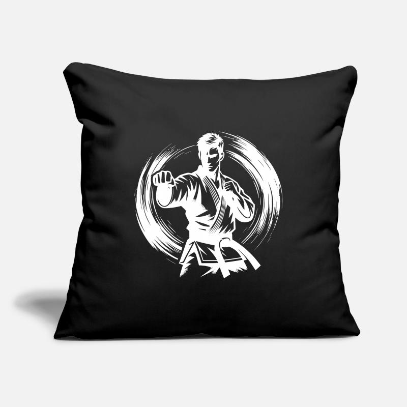 Dynamic Fighting Pose Perfect Karate Silhouette Sofa pillowcase 17,3'' x 17,3'' (45 x 45 cm)
