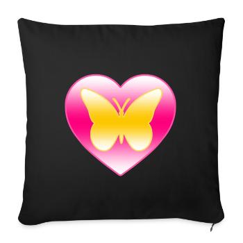 Papillon - Housse de coussin décorative 45 x 45 cm - noir - Devant