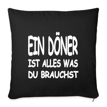 Döner - Sofakissenbezug 45 x 45 cm - Schwarz - Vorne