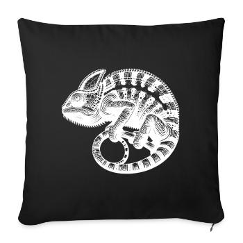 Cute chameleon in camouflage mode - Sofa pillowcase 17,3'' x 17,3'' (45 x 45 cm) - black - Front