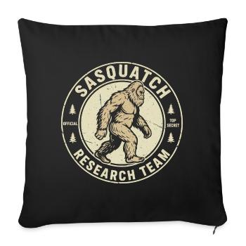 Sasquatch Research Team Funny Cryptid Bigfoot - Sofa pillowcase 17,3'' x 17,3'' (45 x 45 cm) - black - Front