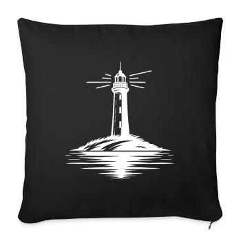 Lumières allumées, départ en tempête - Lighthouse Stories - Housse de coussin décorative 45 x 45 cm - noir - Devant