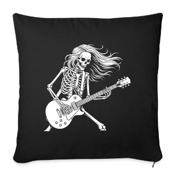 Rock Star Skeleton Guitar Playe - Housse de coussin décorative 45 x 45 cm - noir - Devant