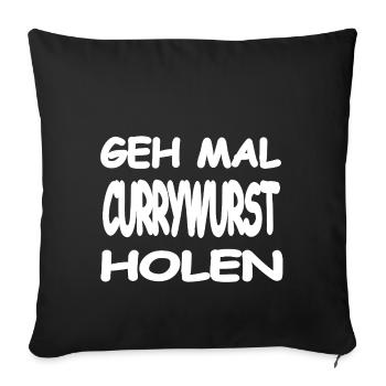 Currywurst - Sofa pillowcase 17,3'' x 17,3'' (45 x 45 cm) - black - Front