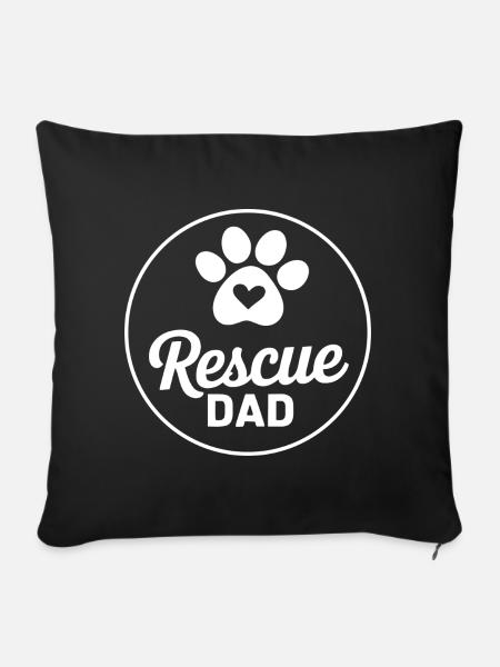 Rettungshund-Papa - Sofakissenbezug 45 x 45 cm - Schwarz
