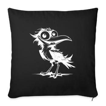 Funny flutterman bird with grin on his face - Sofa pillowcase 17,3'' x 17,3'' (45 x 45 cm) - black - Front