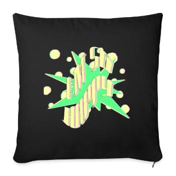 I'm happy Pop Art Explosion at so happy - Sofa pillowcase 17,3'' x 17,3'' (45 x 45 cm) - black - Front