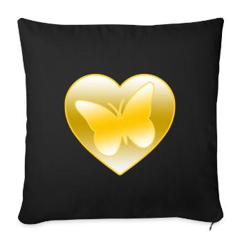 Papillons - Housse de coussin décorative 45 x 45 cm - noir - Devant