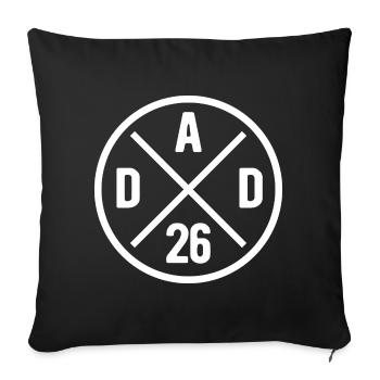 Dad 26 - Father 2026 - Gift - Sofa pillowcase 17,3'' x 17,3'' (45 x 45 cm) - black - Front