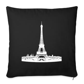 French eye-catcher Eiffel Tower typical Paris - Sofa pillowcase 17,3'' x 17,3'' (45 x 45 cm) - black - Front