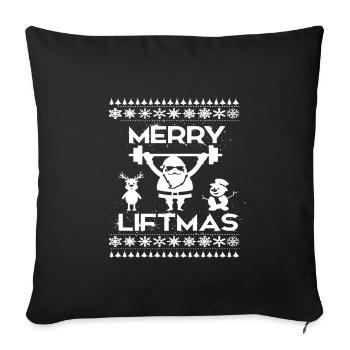 Christmas Power Santa Lifts Weights - Sofa pillowcase 17,3'' x 17,3'' (45 x 45 cm) - black - Front