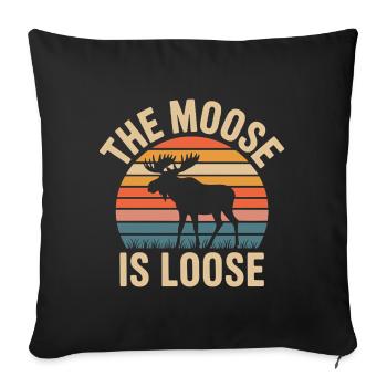 Moose Sunset Is Loose - Sofa pillowcase 17,3'' x 17,3'' (45 x 45 cm) - black - Front