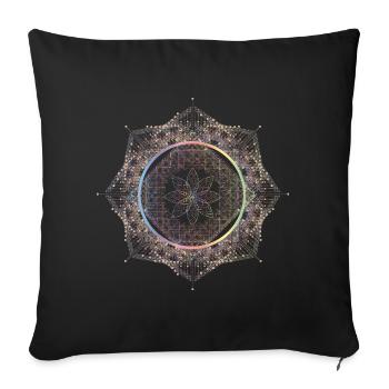 Delicate flower ornament full of harmony - Sofa pillowcase 17,3'' x 17,3'' (45 x 45 cm) - black - Front