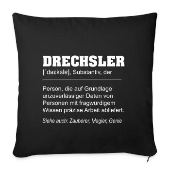 Definition Woodturner Funny - Sofa pillowcase 17,3'' x 17,3'' (45 x 45 cm) - black - Front