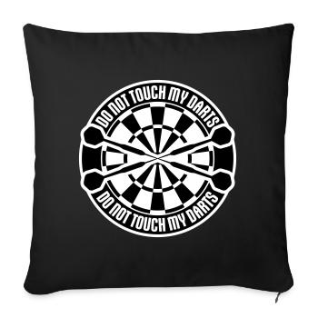 Do Not Touch My Darts Warning Darts Player Humor - Sofa pillowcase 17,3'' x 17,3'' (45 x 45 cm) - black - Front
