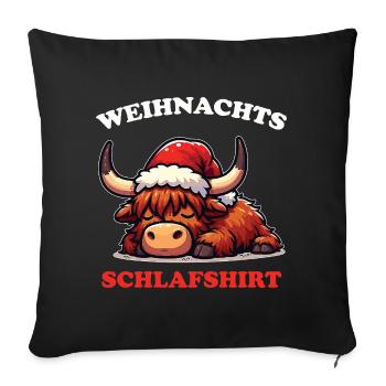 Chemise de nuit de Noël pour le bétail Highland de Noël - Housse de coussin décorative 45 x 45 cm - noir - Devant