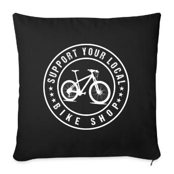 Motif cycliste vélo cadeau - Housse de coussin décorative 45 x 45 cm - noir - Devant