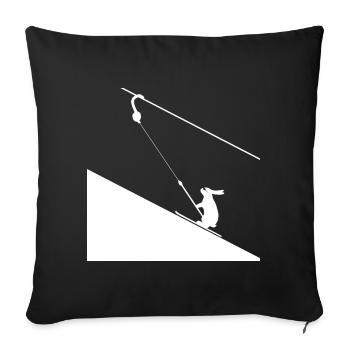 Hare climbing on rope - Sofa pillowcase 17,3'' x 17,3'' (45 x 45 cm) - black - Front