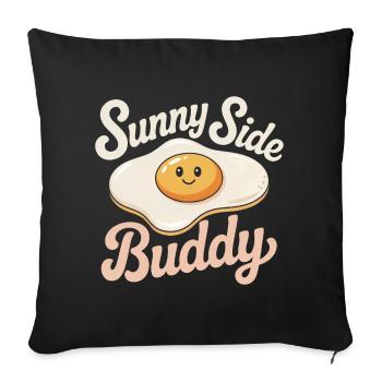 fried egg - Sofa pillowcase 17,3'' x 17,3'' (45 x 45 cm) - black - Front