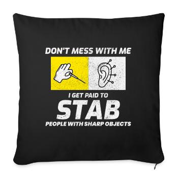 Licensed TCM Practitioner Expert Needling  - Sofa pillowcase 17,3'' x 17,3'' (45 x 45 cm) - black - Front