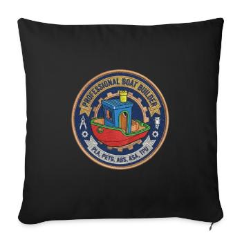 Professional Boatbuilder Benchy Patch - Sofa pillowcase 17,3'' x 17,3'' (45 x 45 cm) - black - Front