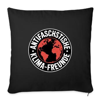 Amis antifascistes du climat - Contre la droite - Housse de coussin décorative 45 x 45 cm - noir - Devant