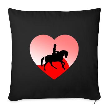 horses - Sofa pillowcase 17,3'' x 17,3'' (45 x 45 cm) - black - Front