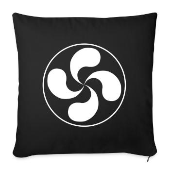 Lauburu – Weiß - Sofakissenbezug 45 x 45 cm - Schwarz - Vorne