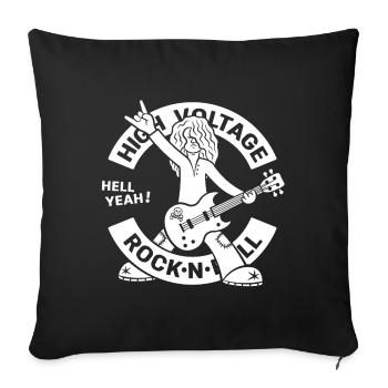 High Voltage Rock'n'Roll Guitarist - Sofa pillowcase 17,3'' x 17,3'' (45 x 45 cm) - black - Front