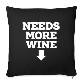 Il faudrait encore plus de paroles sur le vin Merlot pour les connaisseurs - Housse de coussin décorative 45 x 45 cm - noir - Devant