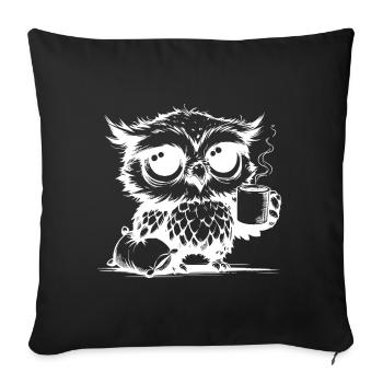 J’ai passé la nuit éveillée avec un oreiller - Housse de coussin décorative 45 x 45 cm - noir - Devant