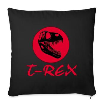 Crâne de tyrannosaure - Housse de coussin décorative 45 x 45 cm - noir - Devant