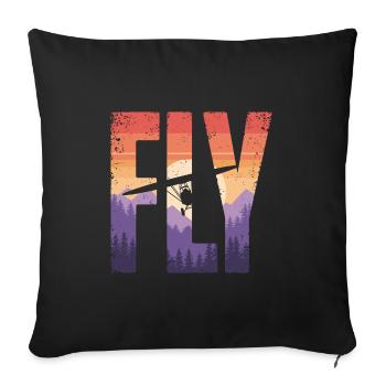 Flight into the sunset - Sofa pillowcase 17,3'' x 17,3'' (45 x 45 cm) - black - Front